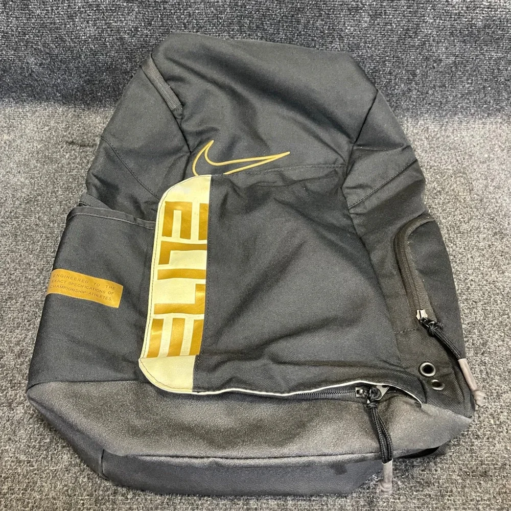 Nike BA6164-013 Elite Pro Basketball Backpack 32L Black Metallic Gold Hoop Bag